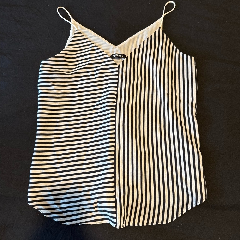 Express Black and White Striped Women's Top
